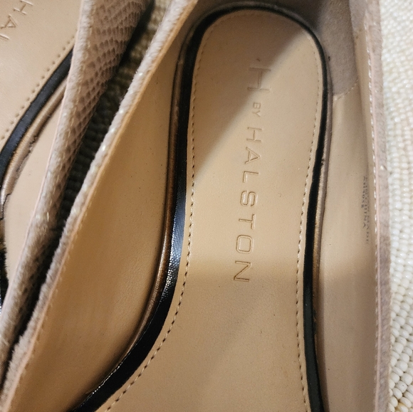 H by Halston Metallic Embossed Python Flats-Lucille (1663) Camel Sz 5.5 - Picture 3 of 8